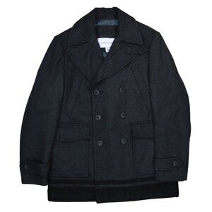Calvin Klein Wool Blend Double Breasted Men's Peacoat Medium NWT Charcoal